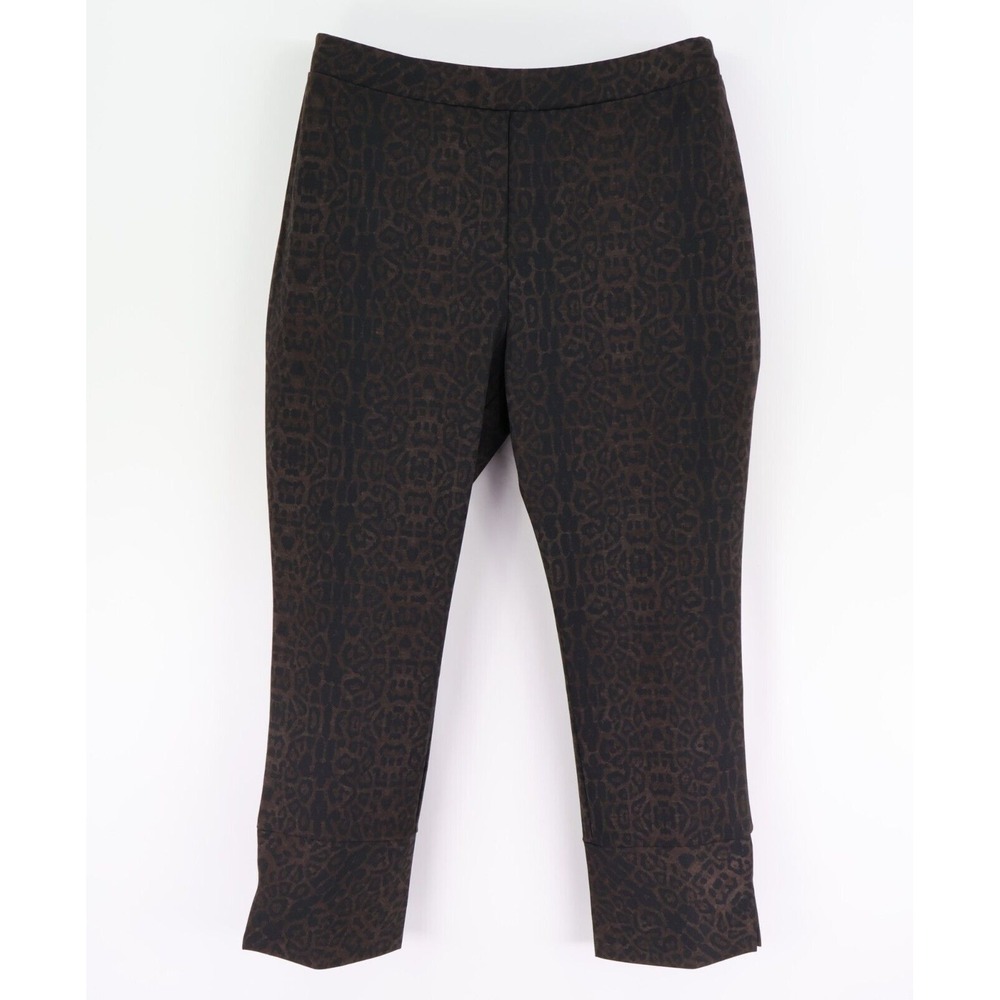 Sheryl Crow Pants Womens Sz XL Dark Brown Animal Print Stretch Elastic Waist NWT